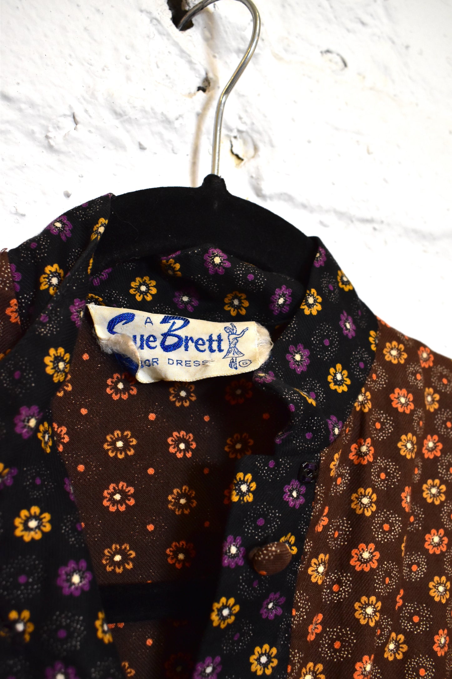 Vintage 1960s "Sue Brett Juniors" Prairie Dress