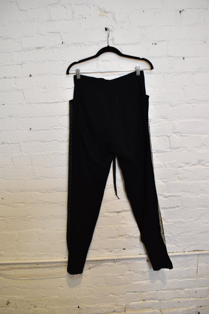 Vintage Black Wool Embroidered Mariachi Trousers