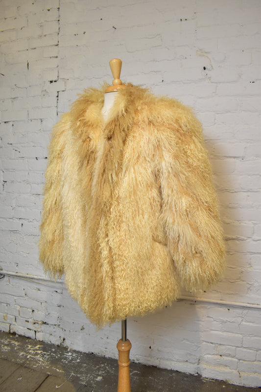 Vintage 1970s "Miss O Oscar de la Renta" Mongolian Lamb Jacket