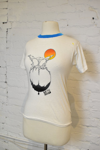 Vintage 1960s Kentfield Ringer Handpainted Art T-shirt