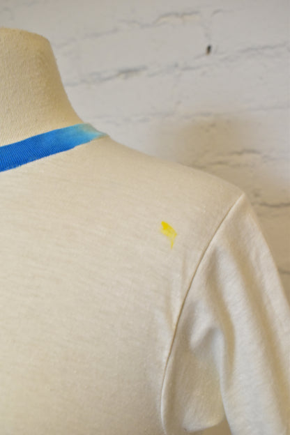 Vintage 1960s Kentfield Ringer Handpainted Art T-shirt