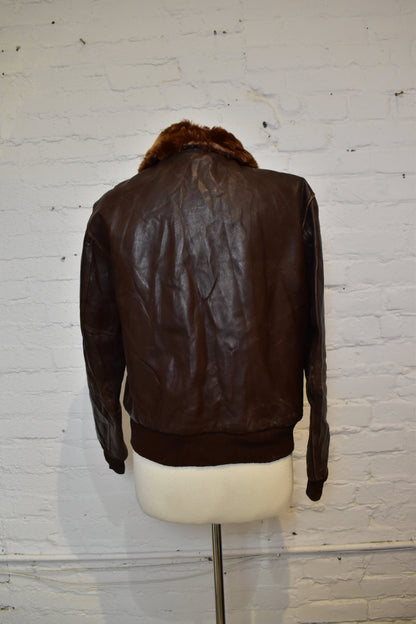 Vintage 1950s 1960s "Windward" Horsehide Leather Jacket