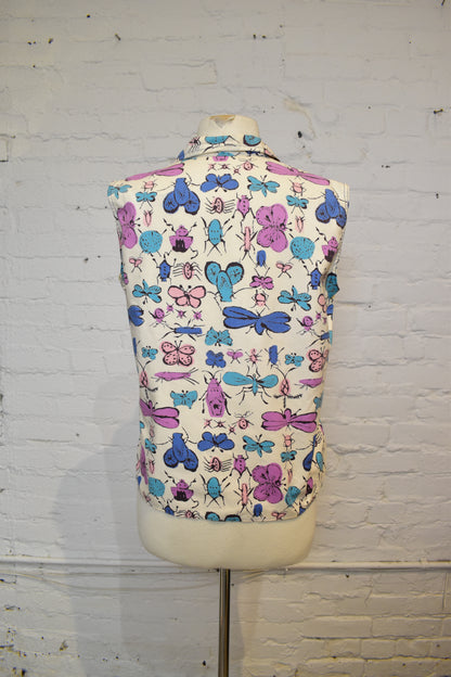 Vintage 1960s Novelty Bug Blouse Top