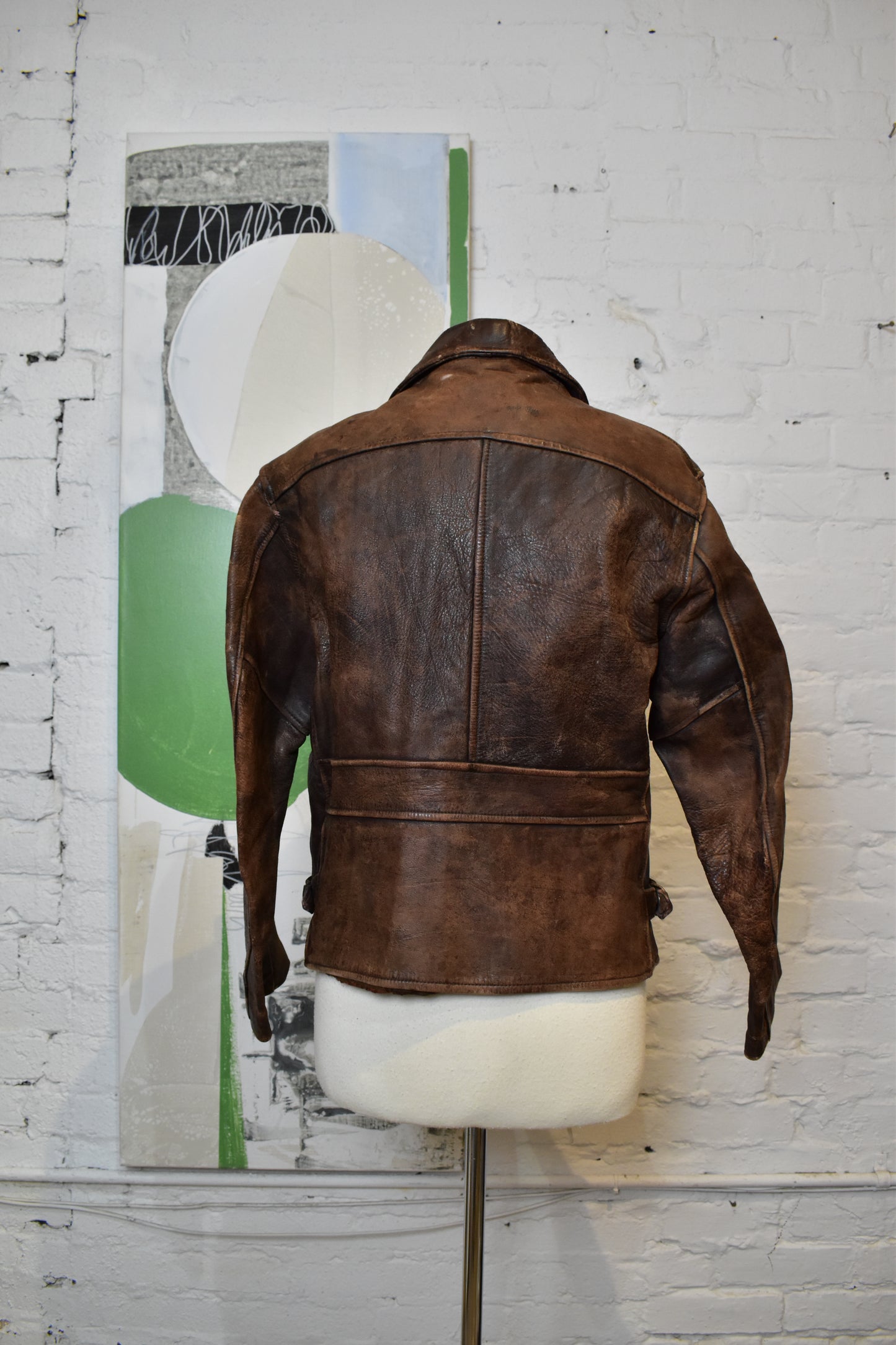 Vintage 40s 50s All Weather Horsehide Leather Jacket
