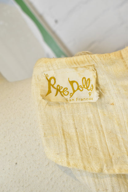 Vintage 1970s "Rag Dolls" Cream Maxi Peasant Dress