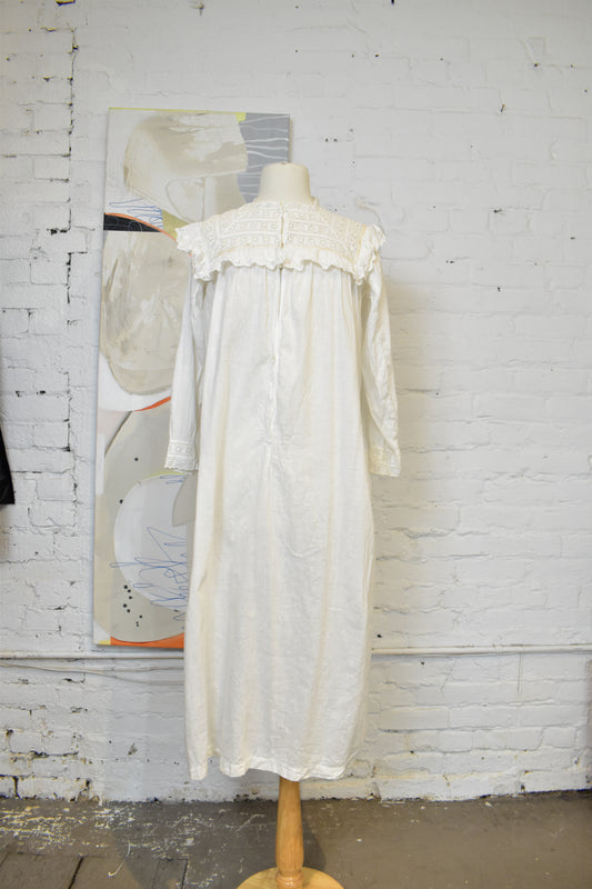 Antique White Cotton Night Dress