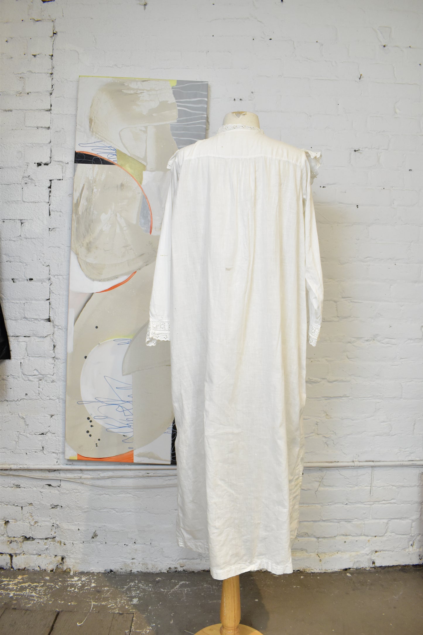 Antique White Cotton Night Dress