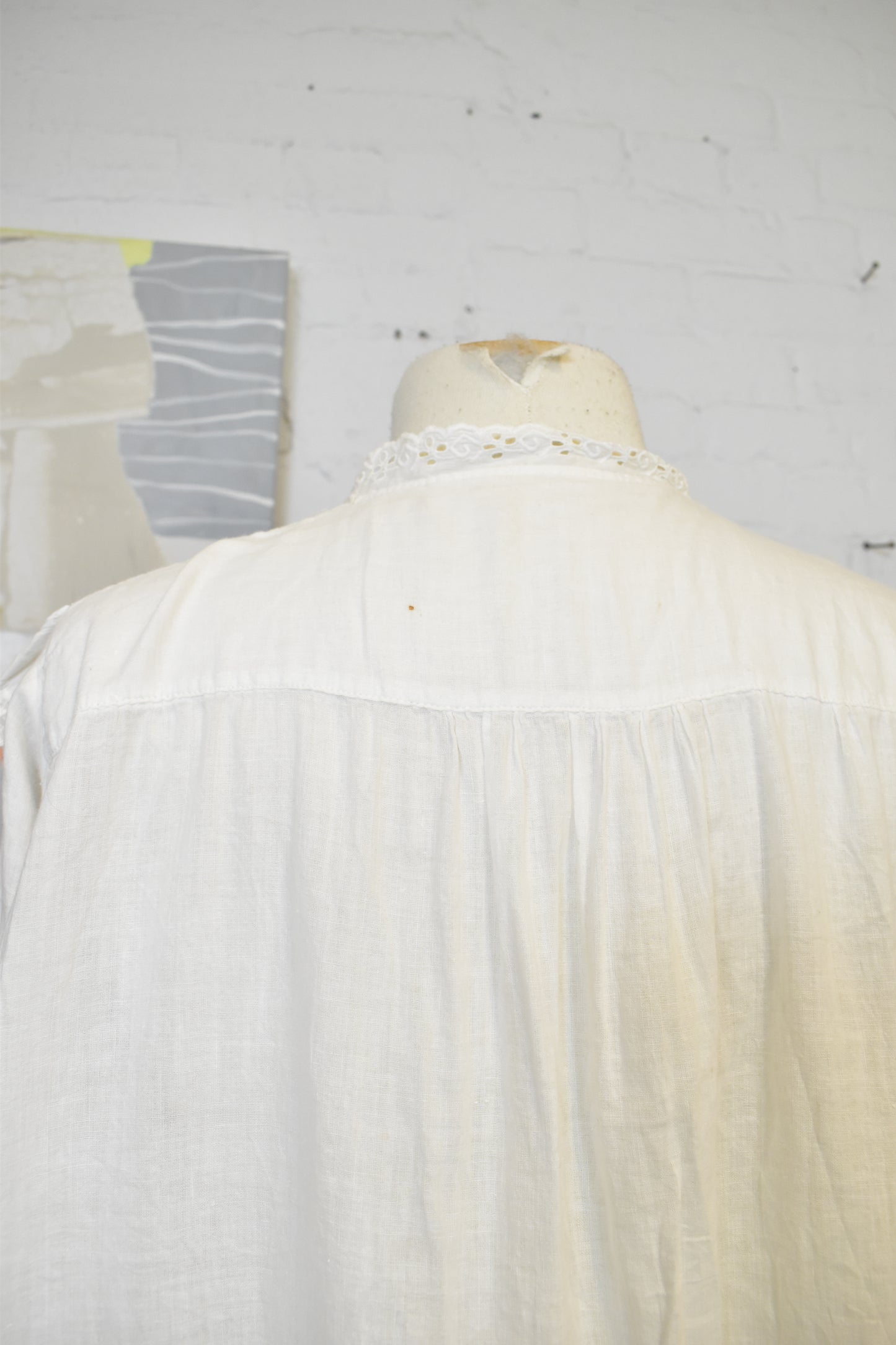 Antique White Cotton Night Dress