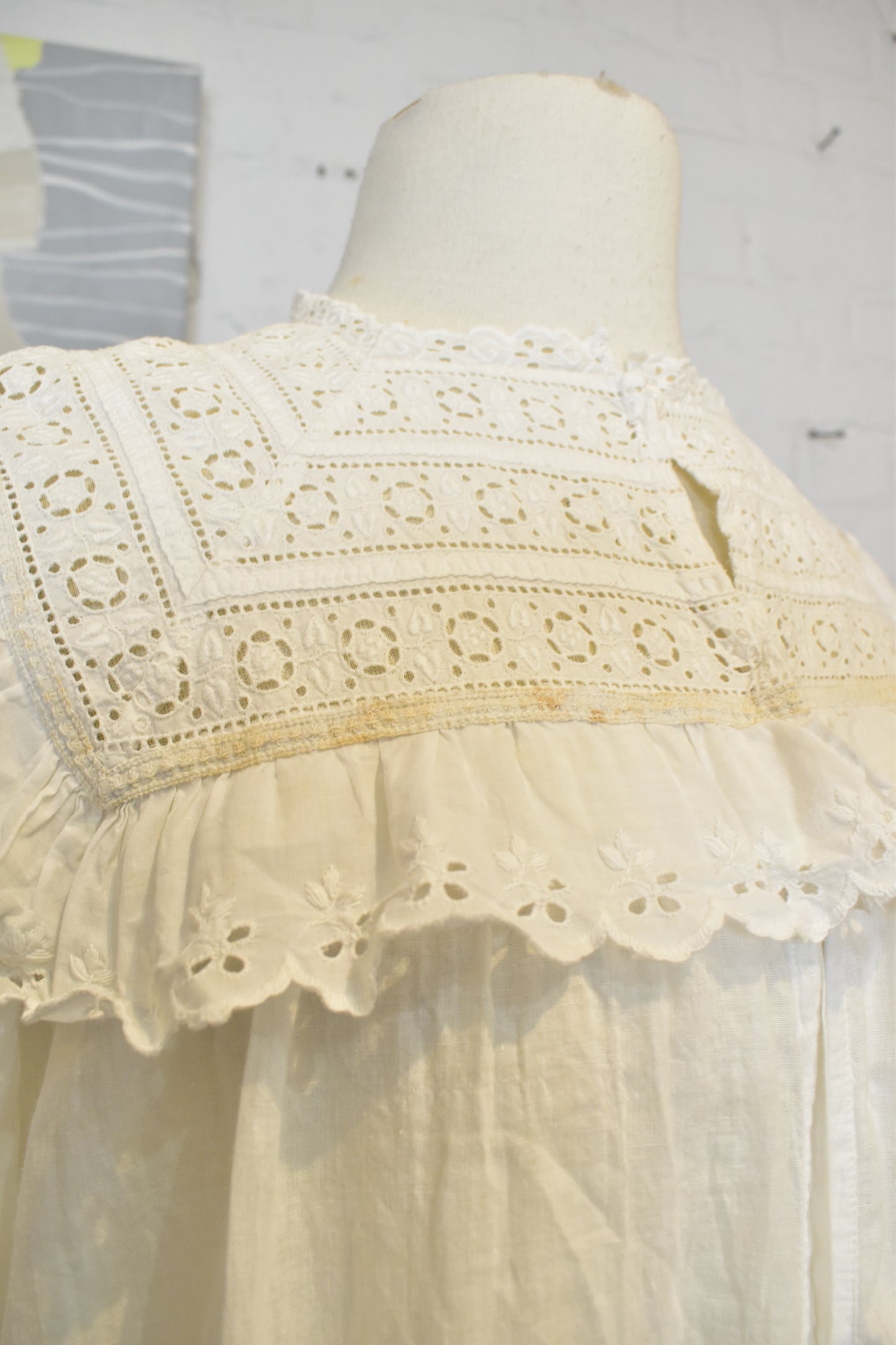 Antique White Cotton Night Dress