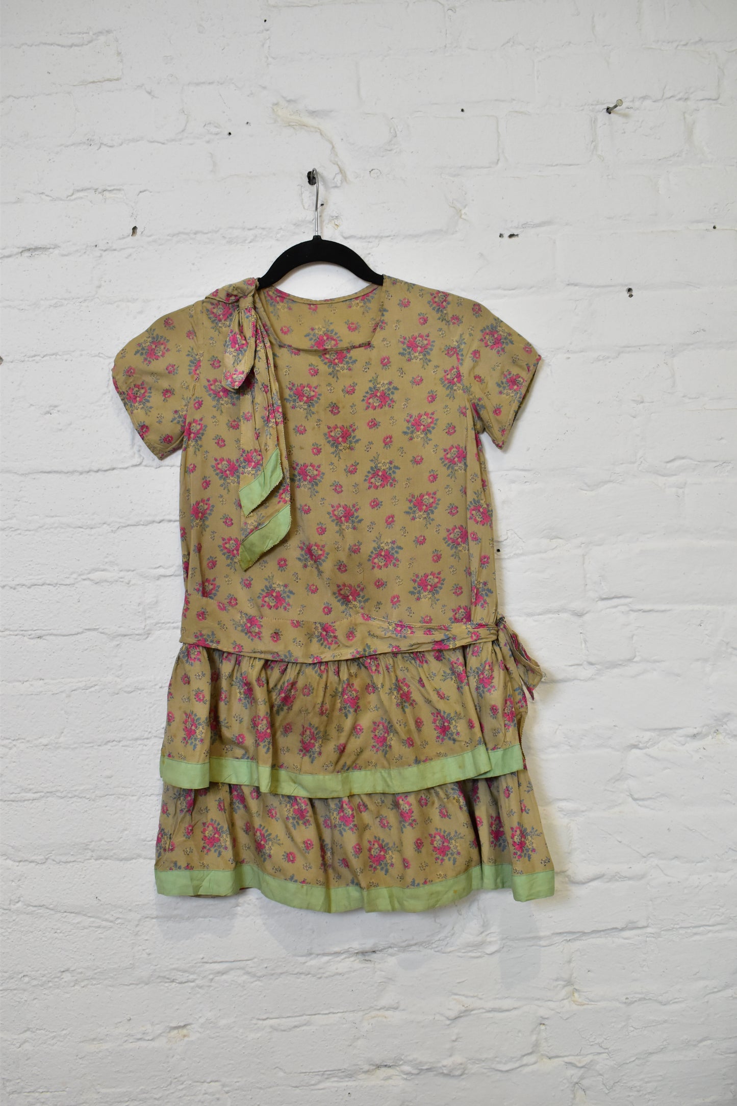 Vintage 1920s/1930s Silk Floral Girls Dress