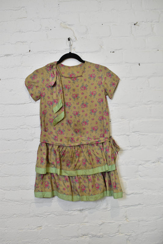 Vintage 1920s/1930s Silk Floral Girls Dress