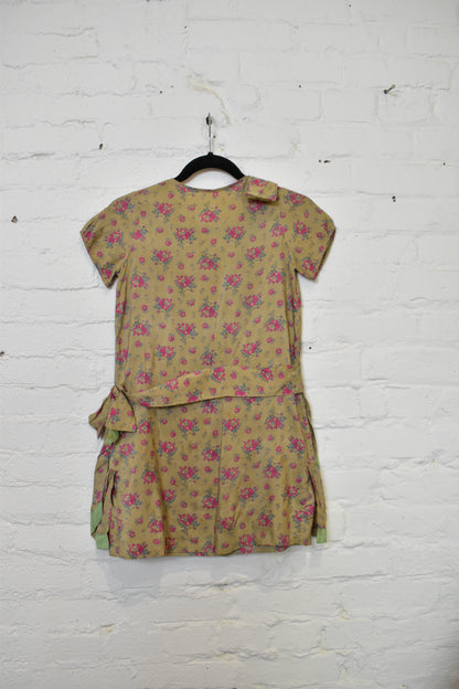Vintage 1920s/1930s Silk Floral Girls Dress