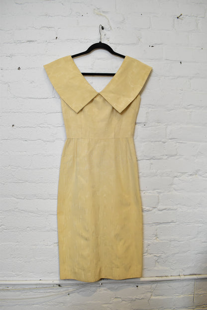 Vintage 1950s/1960s Cream Jacquard Wiggle Dress and Jacket