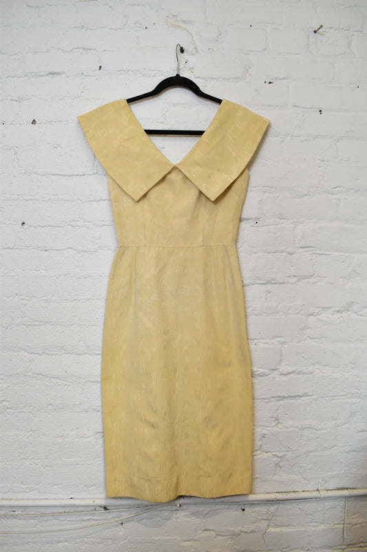Vintage 1950s/1960s Cream Jacquard Wiggle Dress and Jacket