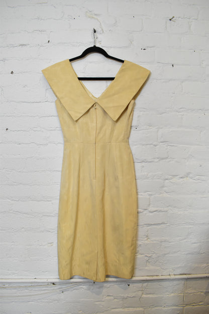 Vintage 1950s/1960s Cream Jacquard Wiggle Dress and Jacket