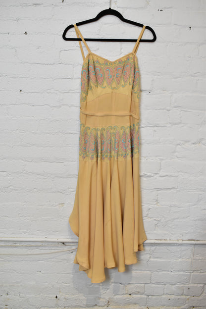 Vintage 1950s/1960s Paisley Beaded Party Dress