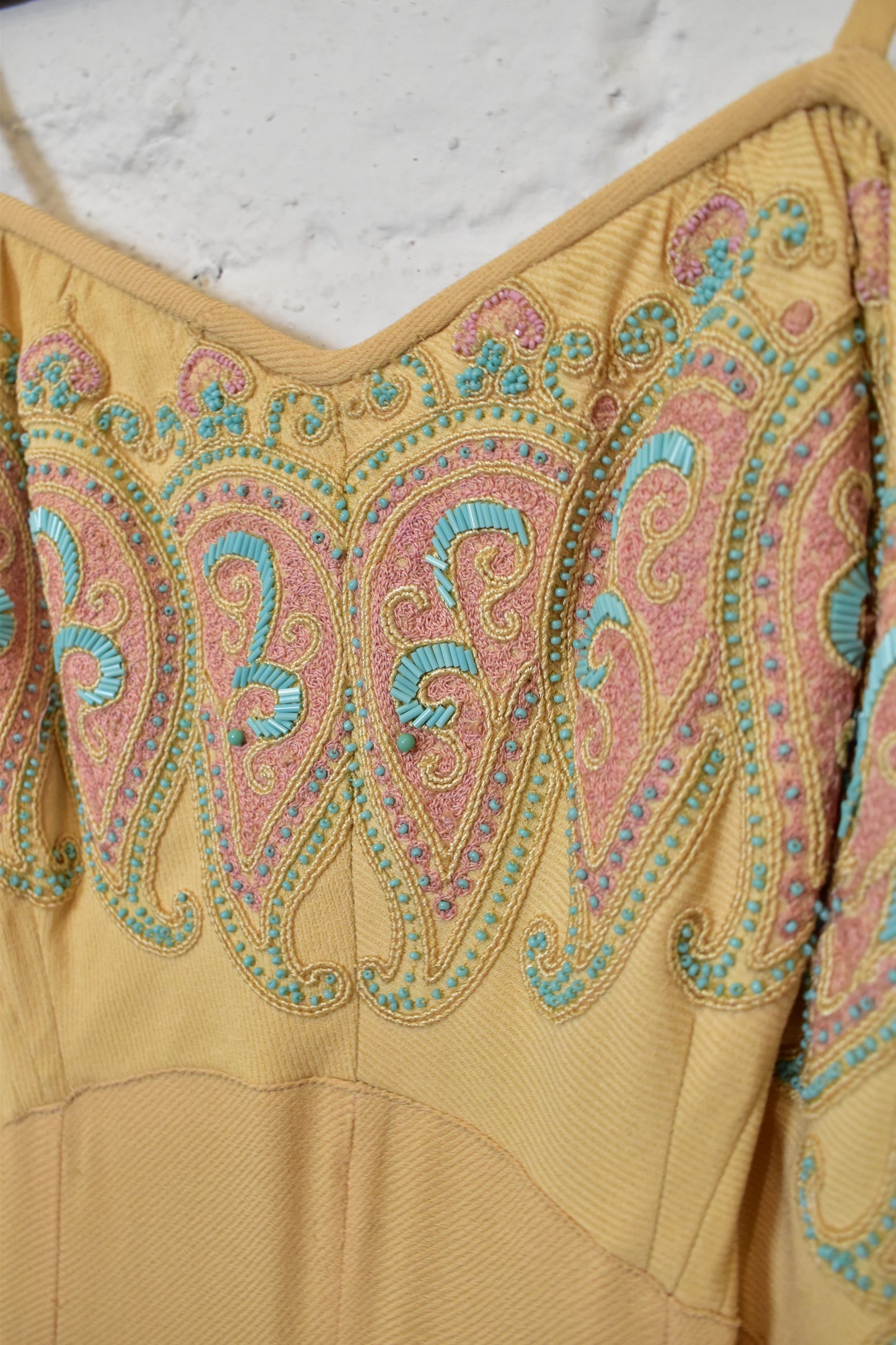 Vintage 1950s/1960s Paisley Beaded Party Dress