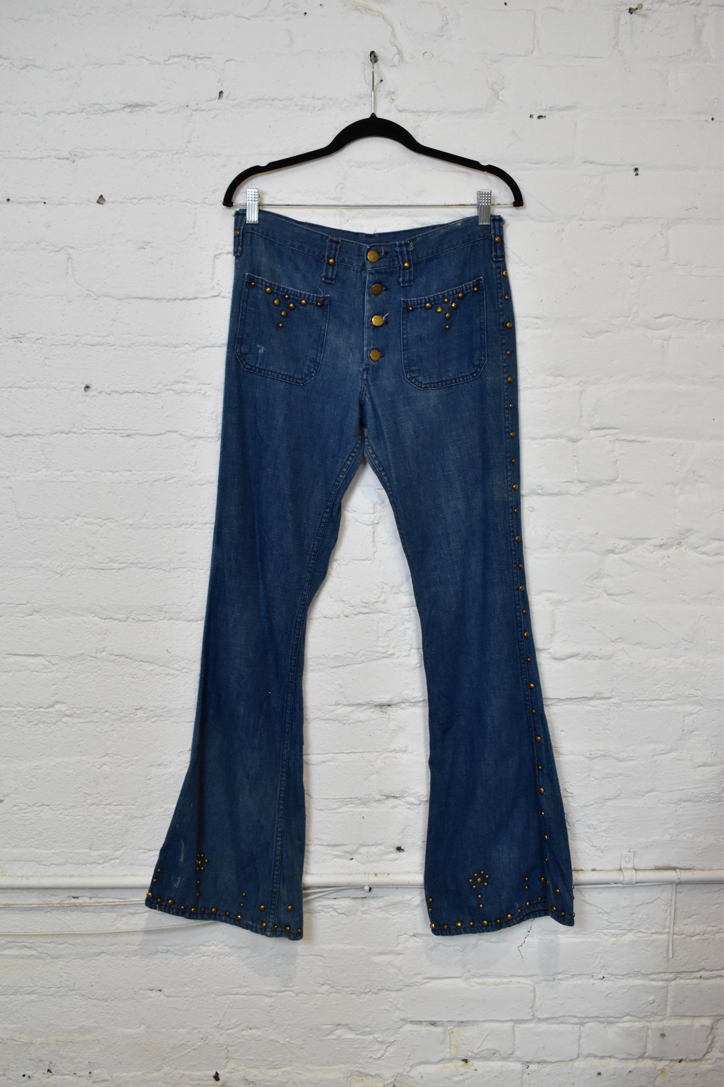 Vintage "Lee" Rivet Studded Bell Bottom Jeans