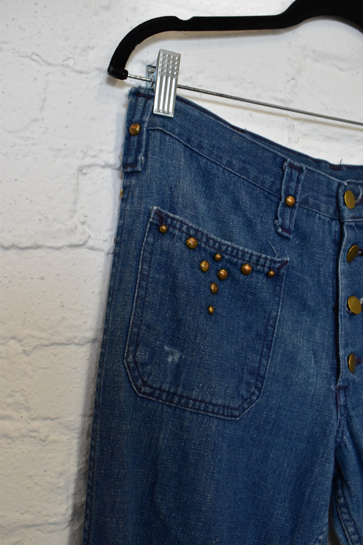 Vintage "Lee" Rivet Studded Bell Bottom Jeans