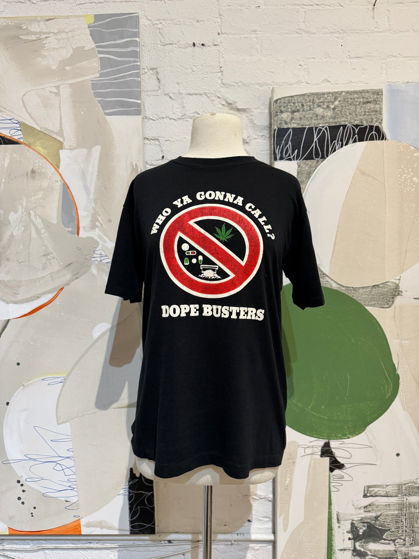 Vintage 1980s Novelty Dope Busters Weed T-Shirt
