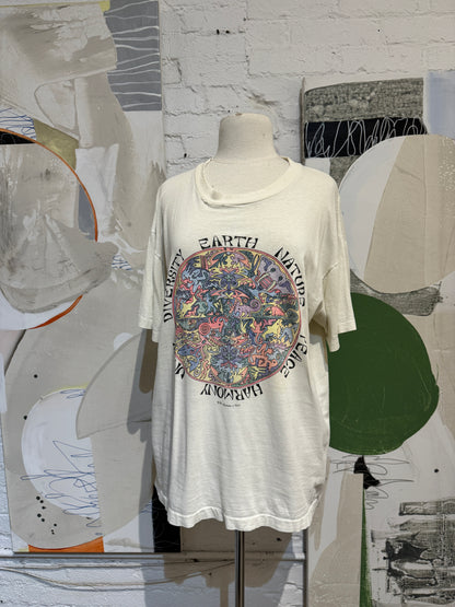 Vintage 1992 Human-i-Tees Earth Nature Peace Harmony Diversity T-Shirt