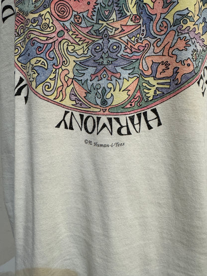 Vintage 1992 Human-i-Tees Earth Nature Peace Harmony Diversity T-Shirt