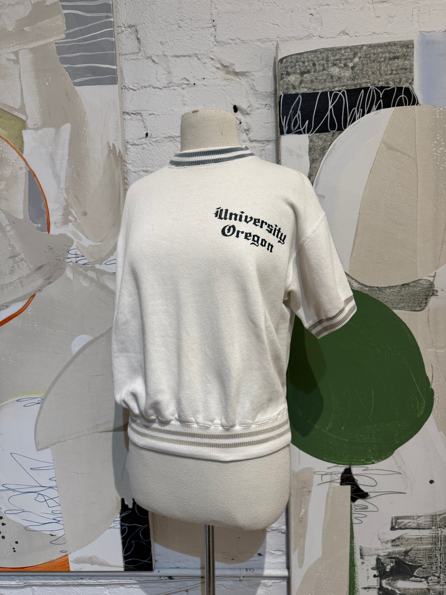 Vintage 1950s 1960s Champion Running Man Short Sleeve University of Oregon Sweatshirt