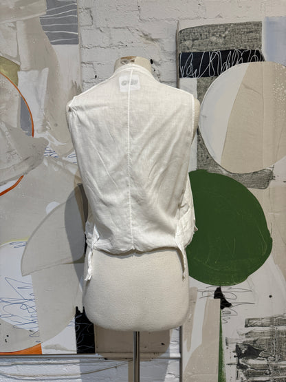 Antique White Cotton Mens Formal Dress Vest