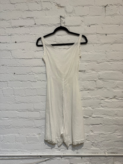 Antique White Cotton Lace Teddy Bloomers