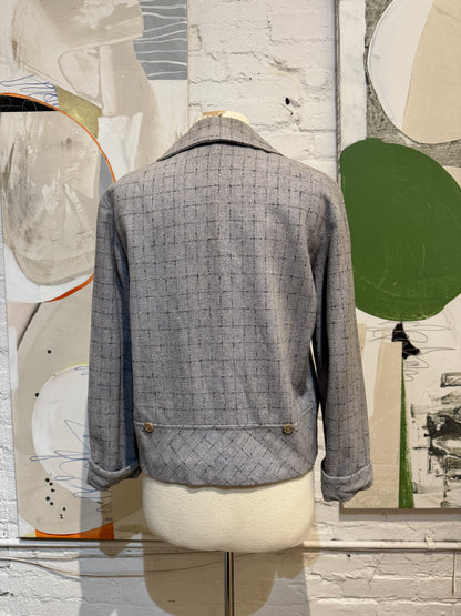 Vintage 1940s Ladies "Sportgems" Grey Check Wool Jacket