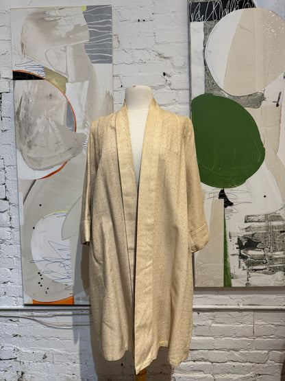 Vintage 1960s Gold Brocade Duster Coat