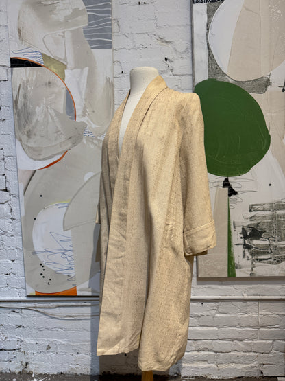 Vintage 1960s Gold Brocade Duster Coat