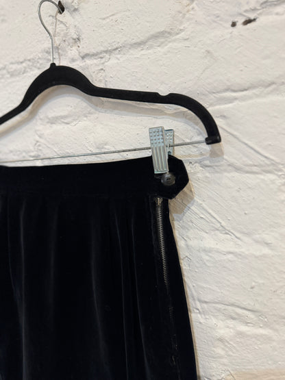 Vintage Black Velvet Pencil Skirt