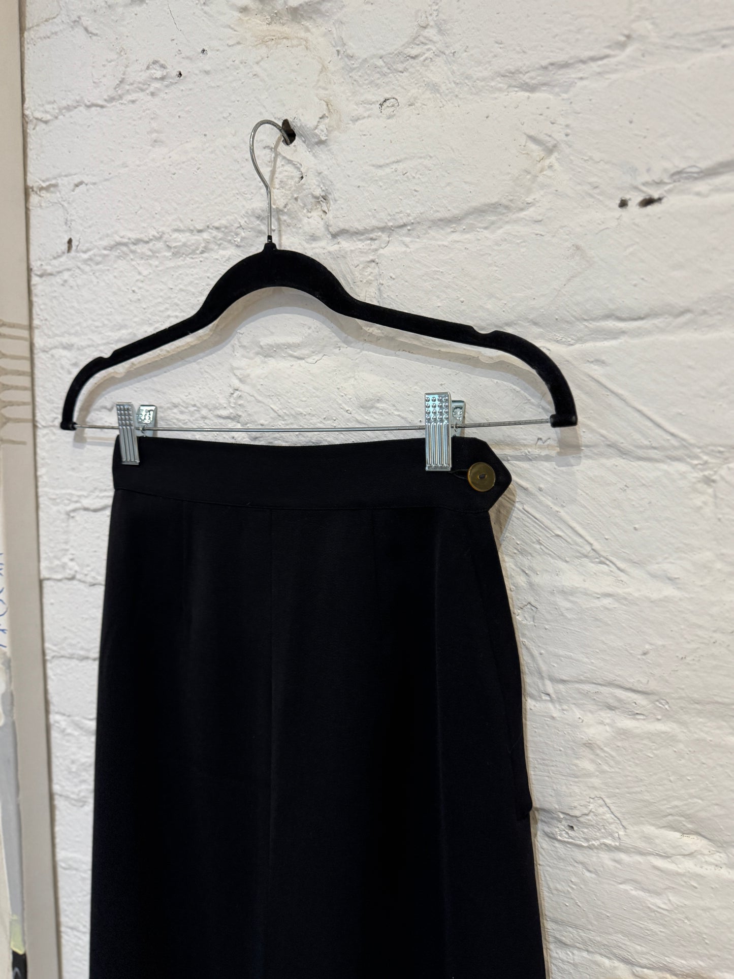 Vintage 1940s Black Gabardine Pencil Skirt