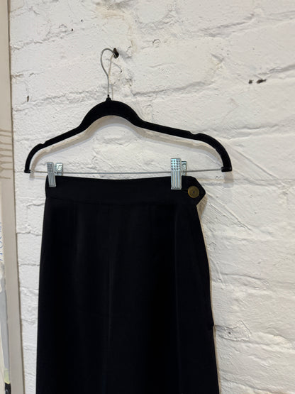Vintage 1940s Black Gabardine Pencil Skirt