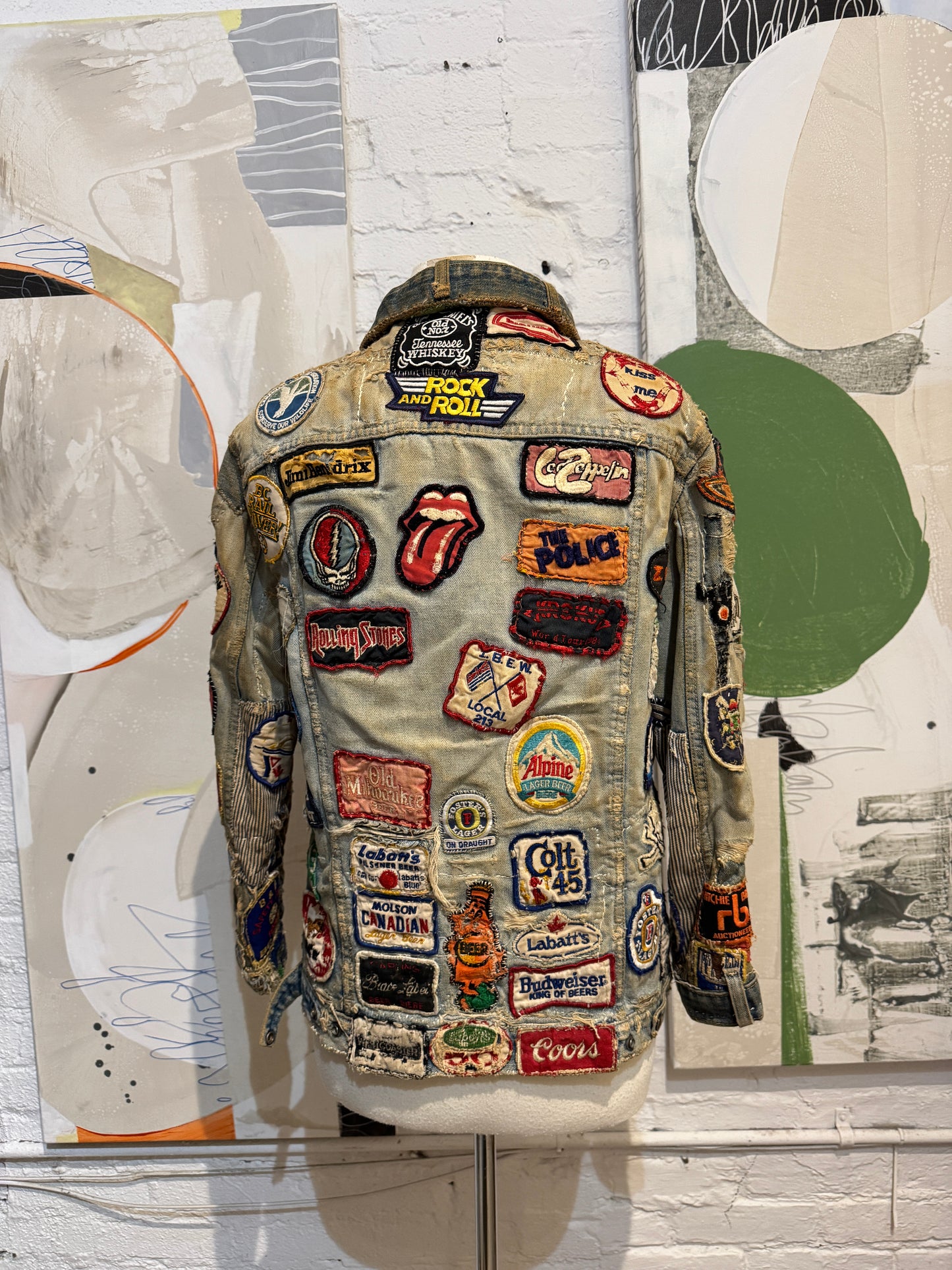 Vintage Frankenstein Denim Patched Jacket