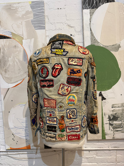 Vintage Frankenstein Denim Patched Jacket