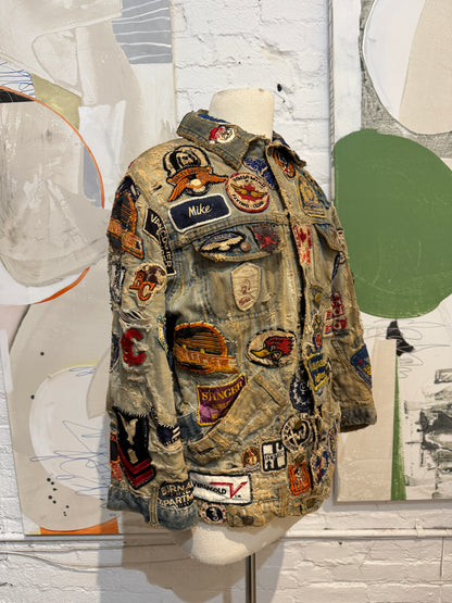 Vintage Frankenstein Denim Patched Jacket