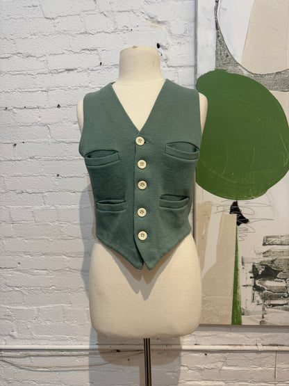 Vintage 1940s "Gantner of California" Seafoam Wool Vest
