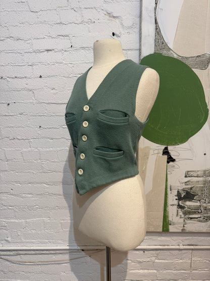 Vintage 1940s "Gantner of California" Seafoam Wool Vest