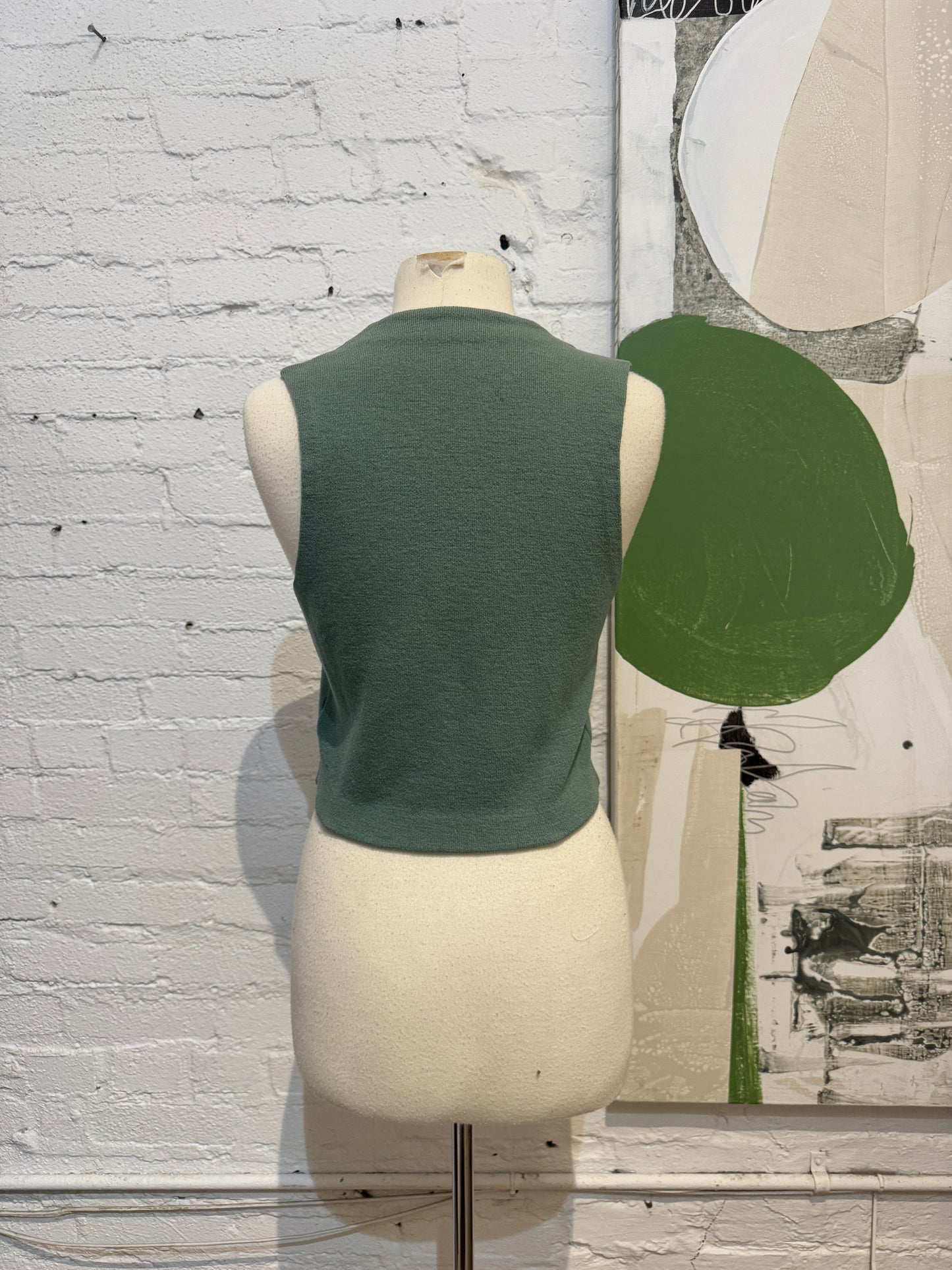 Vintage 1940s "Gantner of California" Seafoam Wool Vest