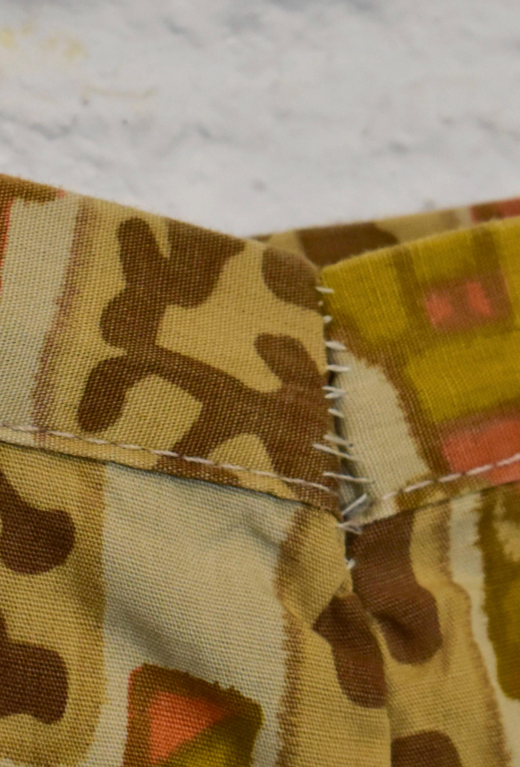 Vintage 1960s Abstract Print Cotton Bermuda Shorts