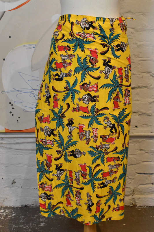 Vintage 1940s "Paradise Sportswear" Cotton Sarong Skirt