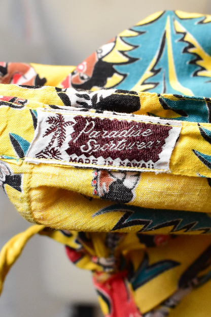 Vintage 1940s "Paradise Sportswear" Cotton Sarong Skirt