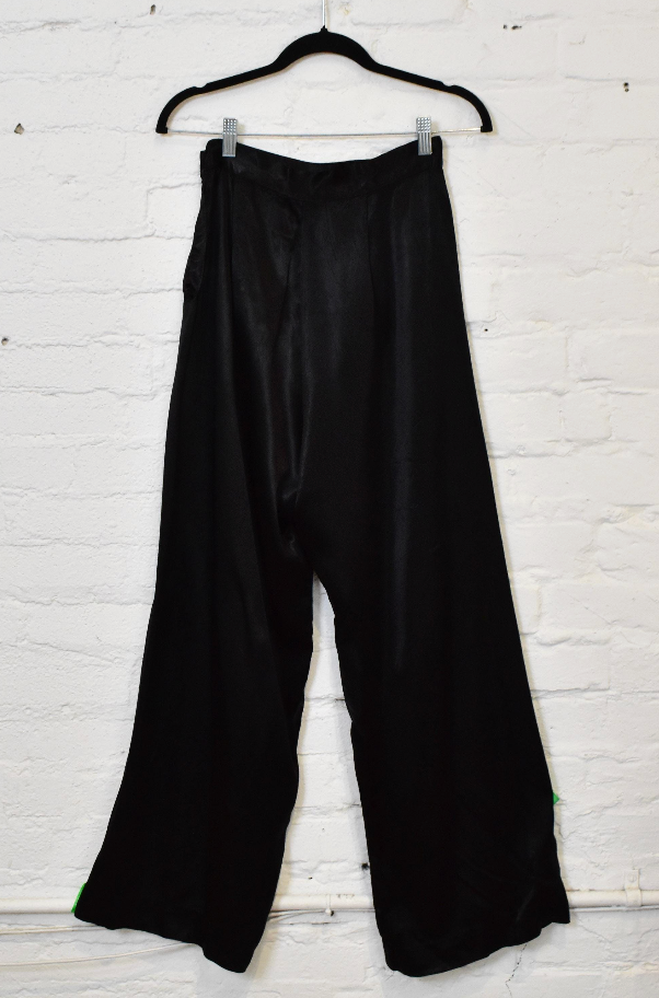 Vintage 1940's/1950's Black Satin Wide Leg Trousers