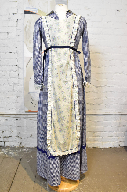 Vintage 60s 70s Black Label "Gunne Sax" Gingham Pinafore Dress