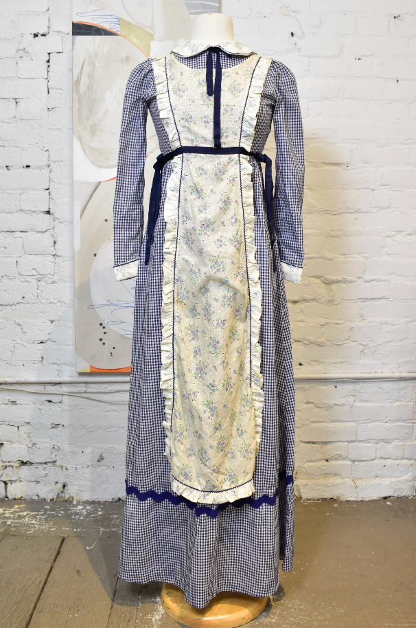 Vintage 60s 70s Black Label "Gunne Sax" Gingham Pinafore Dress