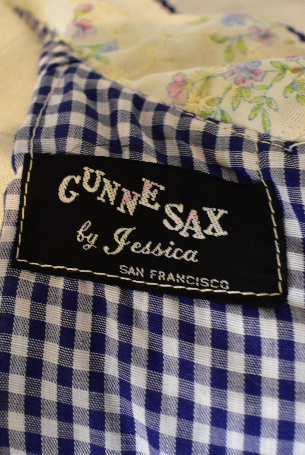 Vintage 60s 70s Black Label "Gunne Sax" Gingham Pinafore Dress