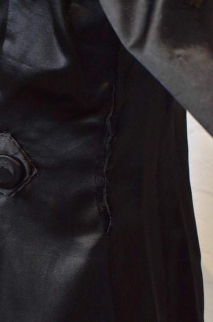 Antique Vintage 1920s Black Silk and Lace Dress Jacket