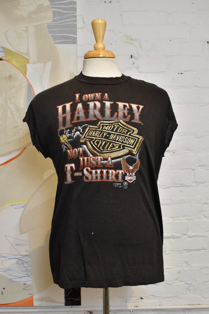 Vintage 1988 I Own A Harley Not Just A T-Shirt 3D Emblem T-Shirt